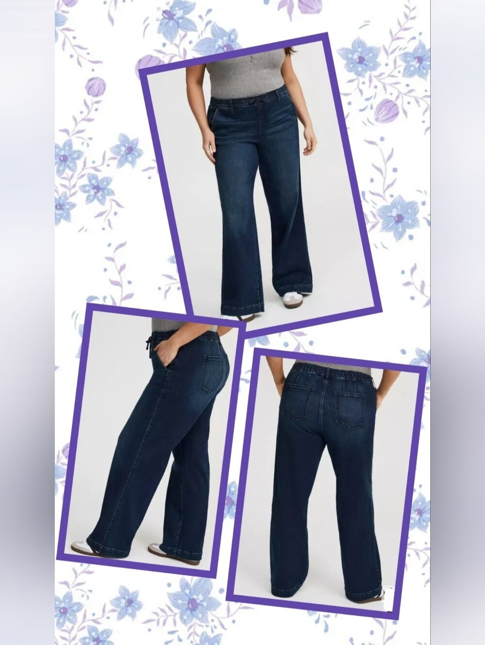 NWoT torrid Weekend Wide-Leg Mid-Rise Drawstring Jean plus-size Sz 0 (Large 12)